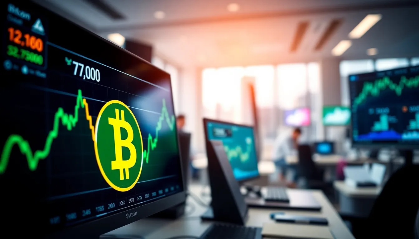 Bitcoin in forte ripresa balza a 77.000 dollari